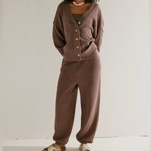 Free People Cocoa Brown Hailee Cardigan SET Sz M
